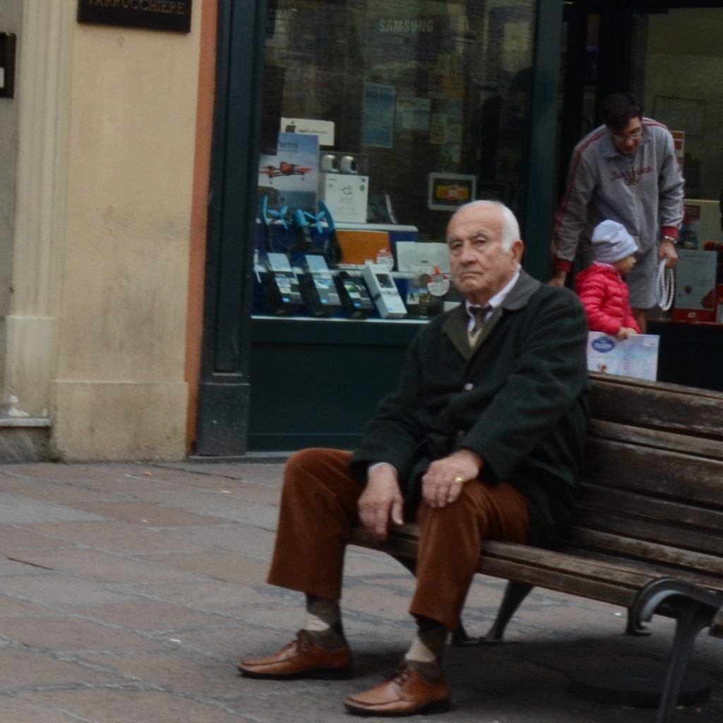 Man on a bench